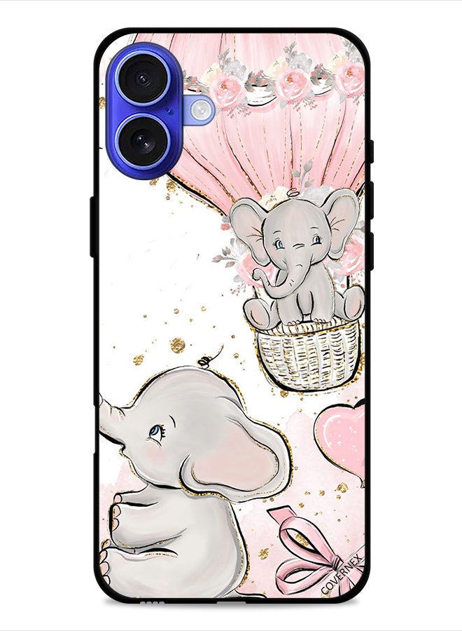 Covernex Apple iPhone 16 Plus Protective Case Cover Baby Elephants Art - Image 1