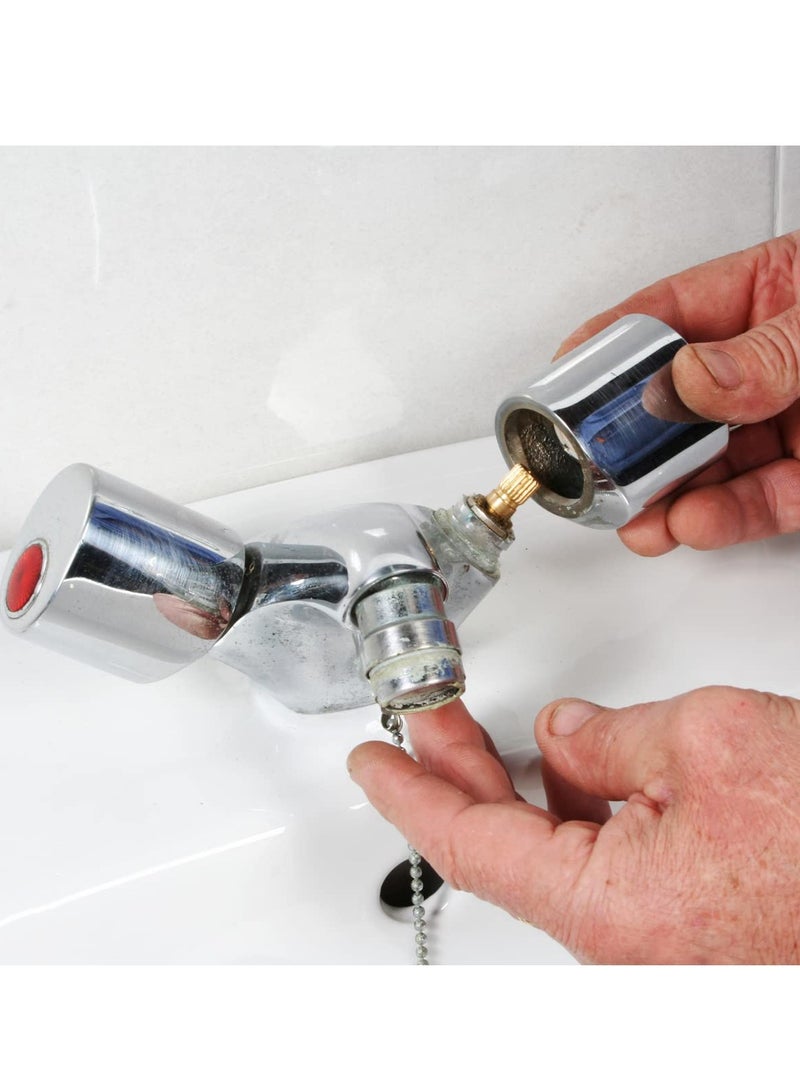 Zikra Brass Bathroom Sink Faucet Valve Stem, 2Pcs Hot, and Cold Ceramic Disc Stem Valve Repair Bathroom Faucet Stem Cartridge Replacement - Brass Kitchen faucet Cartridge Replacement for Kitchen Sink - Image 2