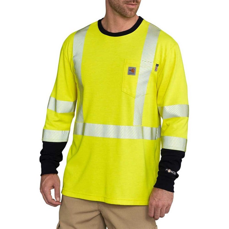 Carhartt Men's Big-Tall Flame Resistant High Visibility T-Shirt Class 3, Brite Lime, Medium - Image 1