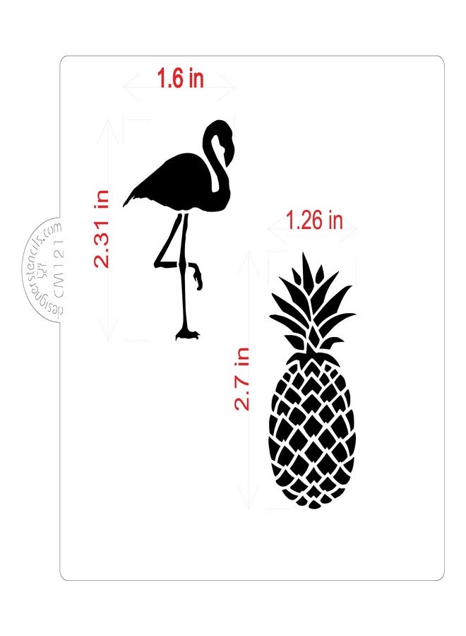 Designer Stencils Flamingo and Pineapple Cookie and Craft Stencil | Reusable Painting Stencils for DIY Crafts Scrapbooking | CM121 by Designer Stencils - Image 2