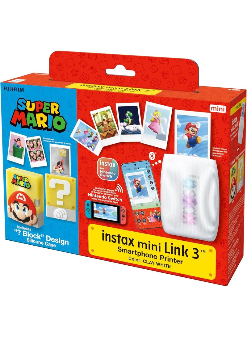Instax Mini Link 3 Bluetooth Smartphone Printer,Super Mario Block Silicone Case Limited Edition – Portable 2x3 Instant Photo Printer - Image 1