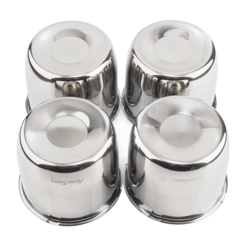 RTRHINOTUNING 425in Wheel Center Caps Stainless Steel Push Through Trailer Hub Covers for Truck RVs Wheel Rims