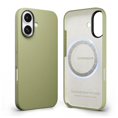 CASEGEAR Silicone Snap Fit Back Cover Case Compatible with iPhone 17 | 8 Feet Drop Protection | Compatible with MagSafe | 360° Protection | Shockproof & Scratch Resistant | Moss Green - Image 1