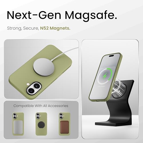CASEGEAR Silicone Snap Fit Back Cover Case Compatible with iPhone 17 | 8 Feet Drop Protection | Compatible with MagSafe | 360° Protection | Shockproof & Scratch Resistant | Moss Green - Image 5
