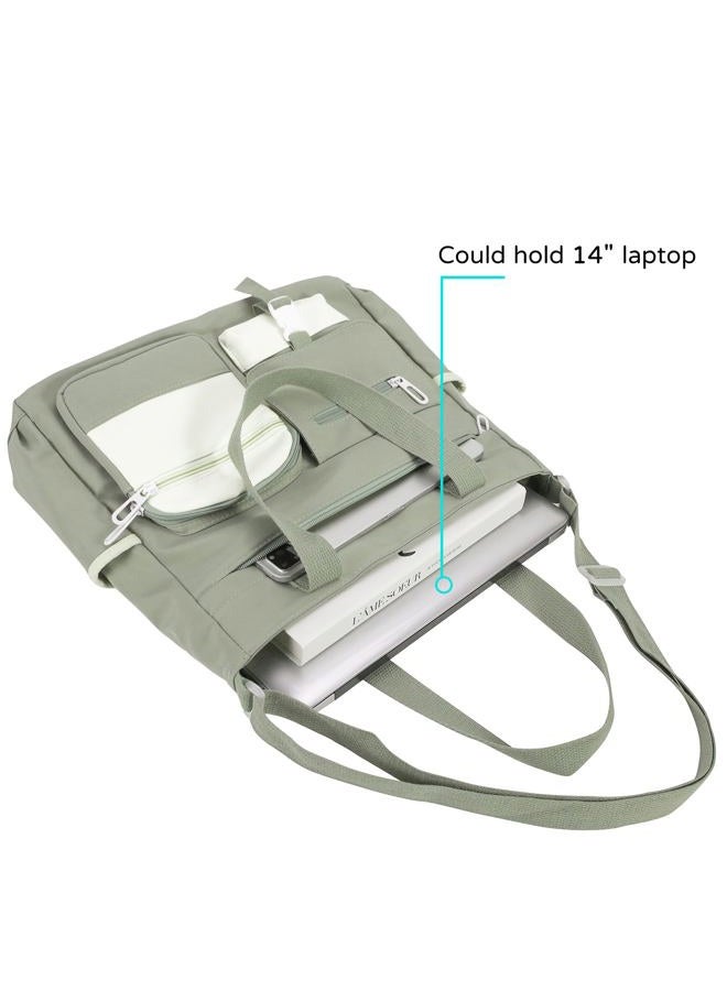 Phaoullzon Crossbody Cute Bag for Teens Kawaii Messenger Purse Nylon Shoulder Bags (Large(could Fit 14" Laptop), Beige1) - Image 3
