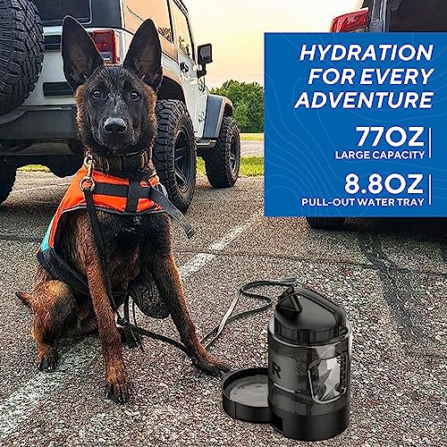 lesotc Portable Dog Travel Water Bottle, 77oz Large Travel Water Bowl for Dogs Camping Hiking Beach Hunting Essentials, Big Pet Bottles Bowl Water Dispenser for On The Go Park Car Walking Accessories - Image 5