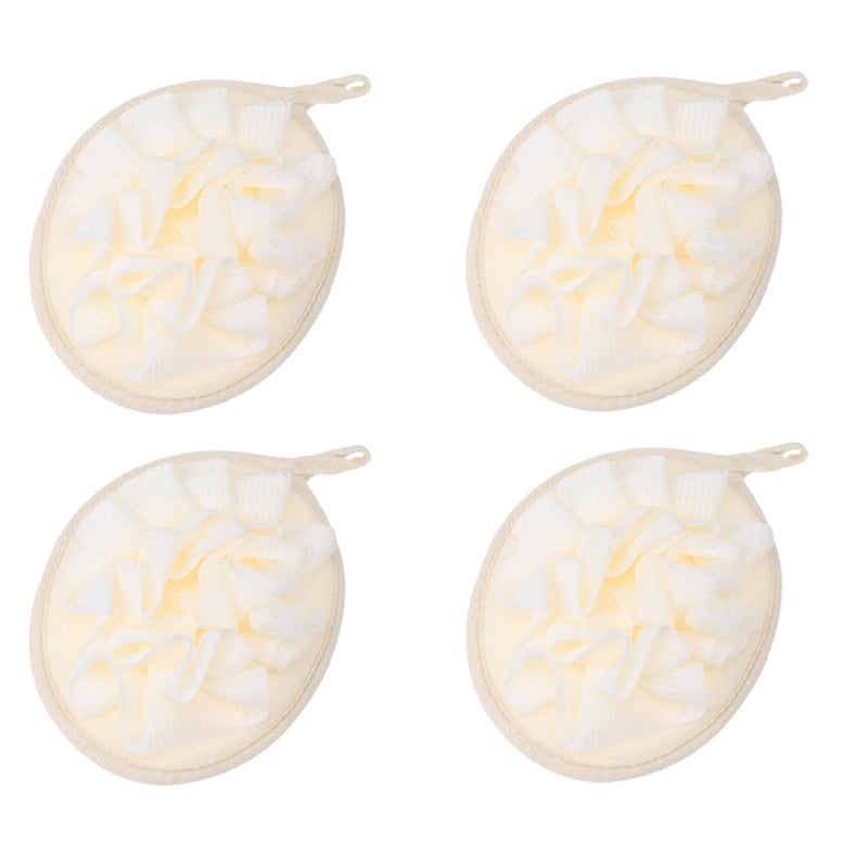 4Pcs Beige Bath Puff Set Exfoliating Mesh Scrubber Body Sponge for Women and Men - Image 2