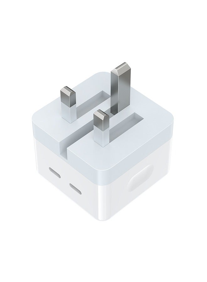 SEEKEN 50W Spectra Type C to C Ports Universal Travel  Adapter- White | Fast Charging | Campatible with Iphone and Samsung | 2 in 1 | Compact | Power Delivery | Premium Design | High-Quality. - Image 2