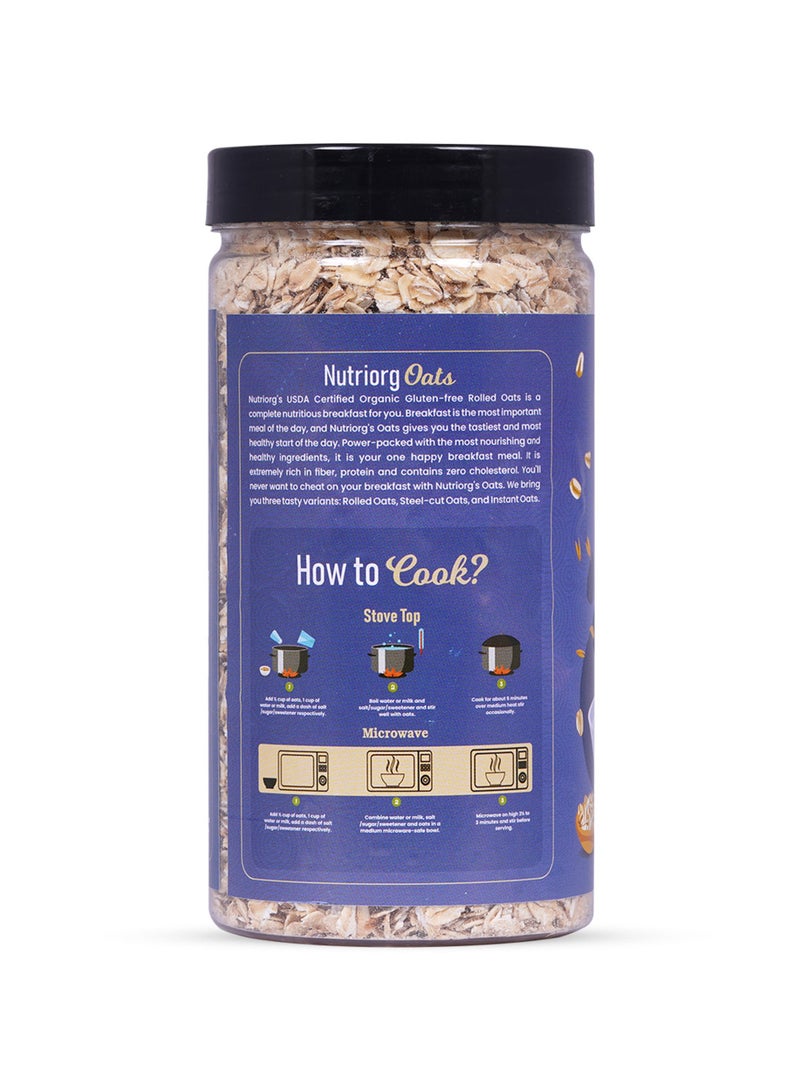 Nutriorg Organic Rolled Oats 400g, Instant oats 400g & Steel Cuts Oats 650g (Combo Of 3) | USDA Certified | Weight Management | Whole Grain | Fiber & Protein Rich Oats - Image 3