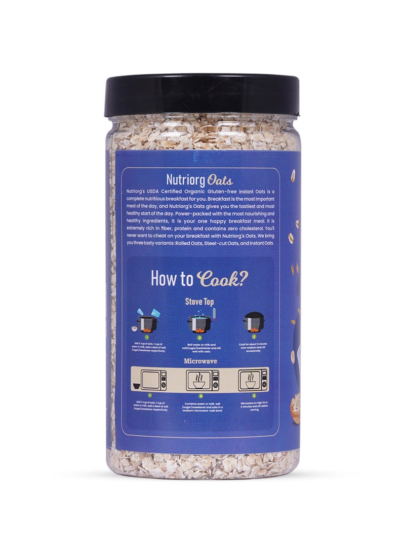 Nutriorg Organic Rolled Oats 400g, Instant oats 400g & Steel Cuts Oats 650g (Combo Of 3) | USDA Certified | Weight Management | Whole Grain | Fiber & Protein Rich Oats - Image 2