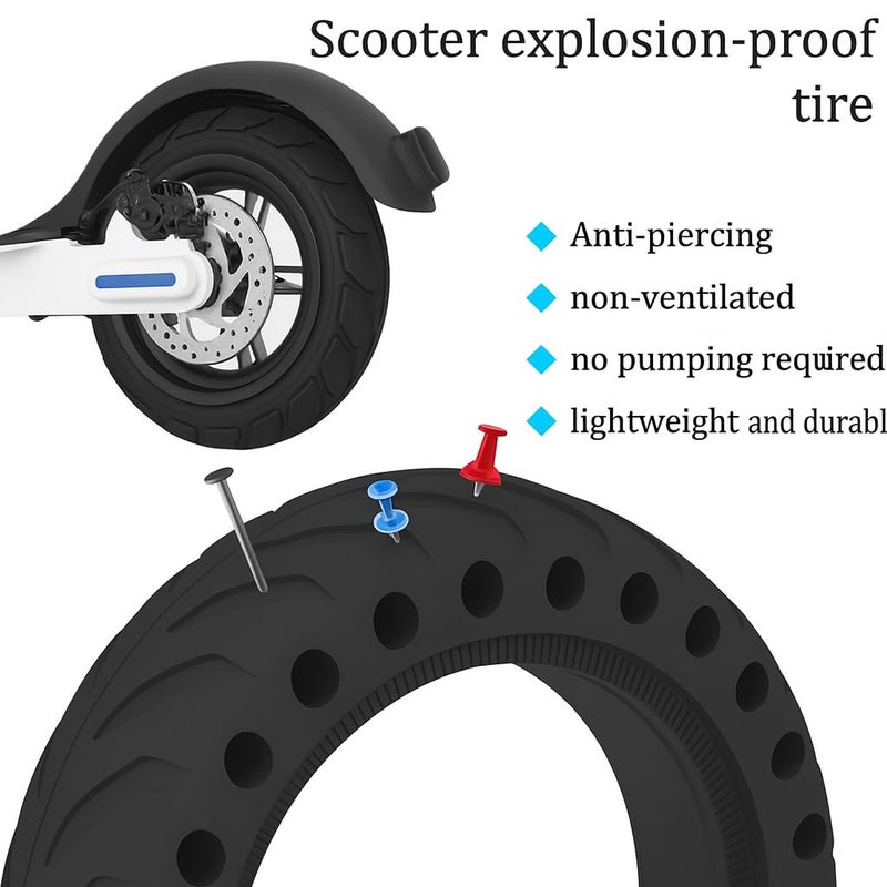 FUKUKAWA 8.50x2 Solid Scooter Tire – 8.5 Inch Puncture-Proof Rubber Replacement Wheel for Electric Scooters, Explosion-Proof, Anti-Skid, Shock Absorbing, Universal Front & Rear Tire - Image 3