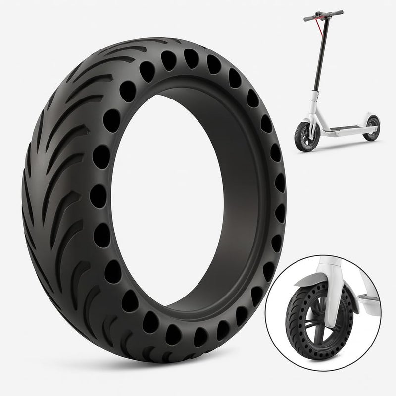 FUKUKAWA 8.50x2 Solid Scooter Tire – 8.5 Inch Puncture-Proof Rubber Replacement Wheel for Electric Scooters, Explosion-Proof, Anti-Skid, Shock Absorbing, Universal Front & Rear Tire - Image 1