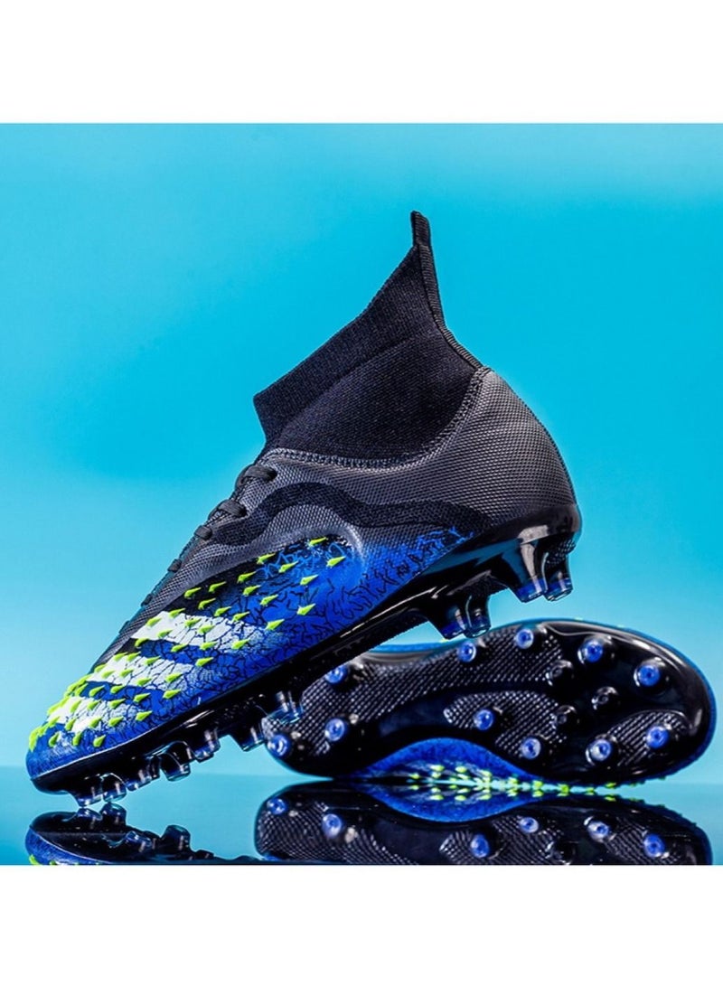 Loquat High-Top Competition Sports Football Shoes Black/Dark Blue - Image 1