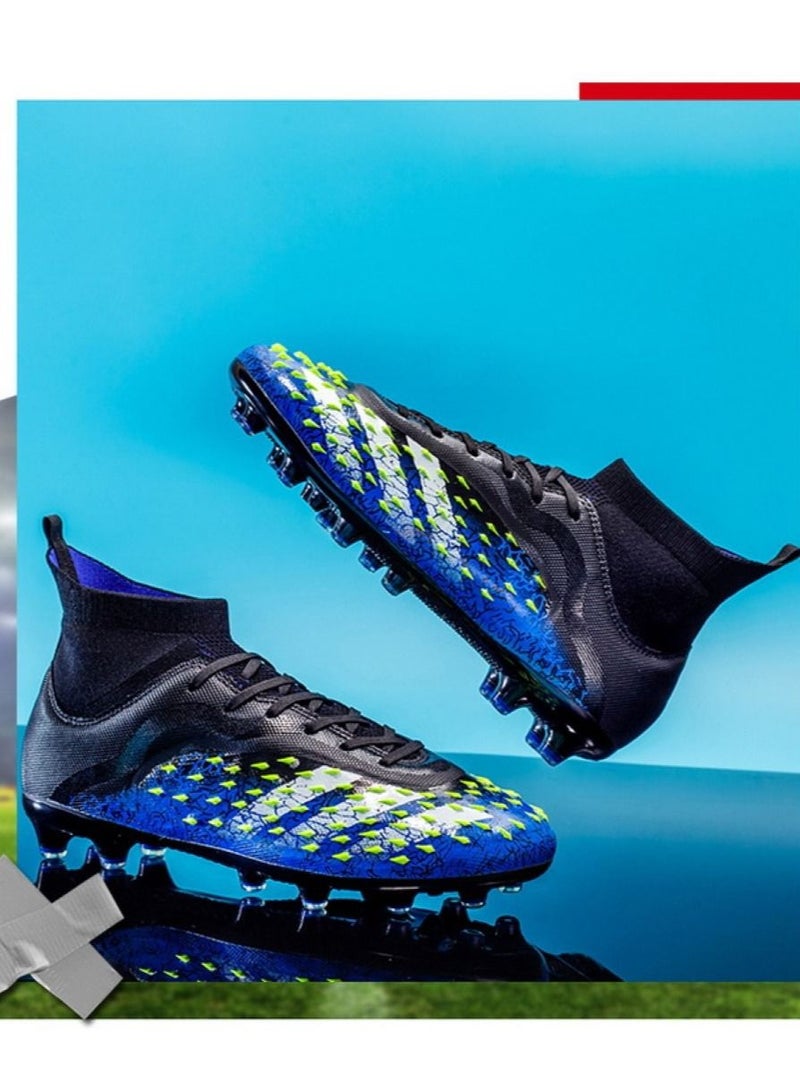 Loquat High-Top Competition Sports Football Shoes Black/Dark Blue - Image 2