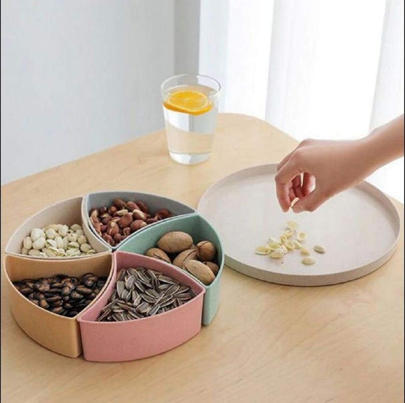 N M Z ABS Plastic Solid Fruit Tray Compartment Candy Box Food Container Multi Color 1 Pcs - Image 2