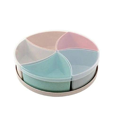 N M Z ABS Plastic Solid Fruit Tray Compartment Candy Box Food Container Multi Color 1 Pcs - Image 1