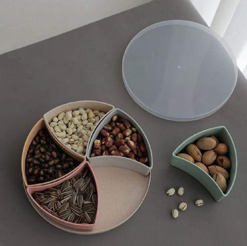 N M Z ABS Plastic Solid Fruit Tray Compartment Candy Box Food Container Multi Color 1 Pcs - Image 4