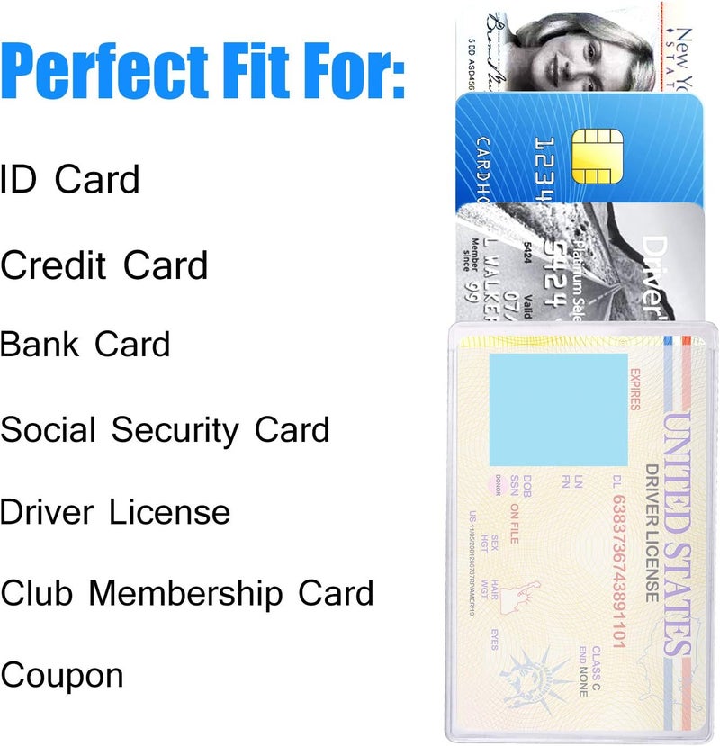 BronaGrand Transparent Credit Card Sleeves,20pcs Credit Card Holder Sleeve Clear Waterproof Credit Card Protector Plastic Card Holder Inserts for Insurance License ID Business Social Insurance Card - Image 2