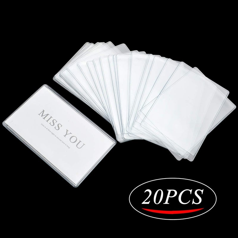BronaGrand Transparent Credit Card Sleeves,20pcs Credit Card Holder Sleeve Clear Waterproof Credit Card Protector Plastic Card Holder Inserts for Insurance License ID Business Social Insurance Card - Image 4