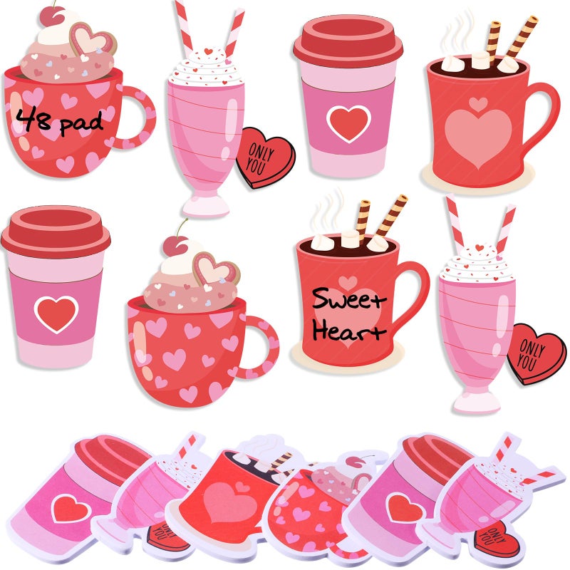 Janlaugh 48 Pads 1440 Sheets Valentines Day Sticky Notes Heart Note Pad Self Adhesive Memo Pads Teachers Appreciation Gifts Cute Gifts - Image 1