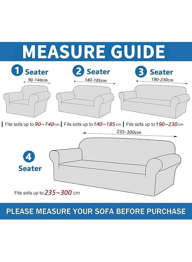 erorex Sofa Cover With Skirt Stretch Sofa Slipcover Spandex Non Slip Soft Couch Covers Washable Furniture Protector With Anti Skid Foam And Thick Elastic Cord For Kids Milky White 2 Seater - Image 2