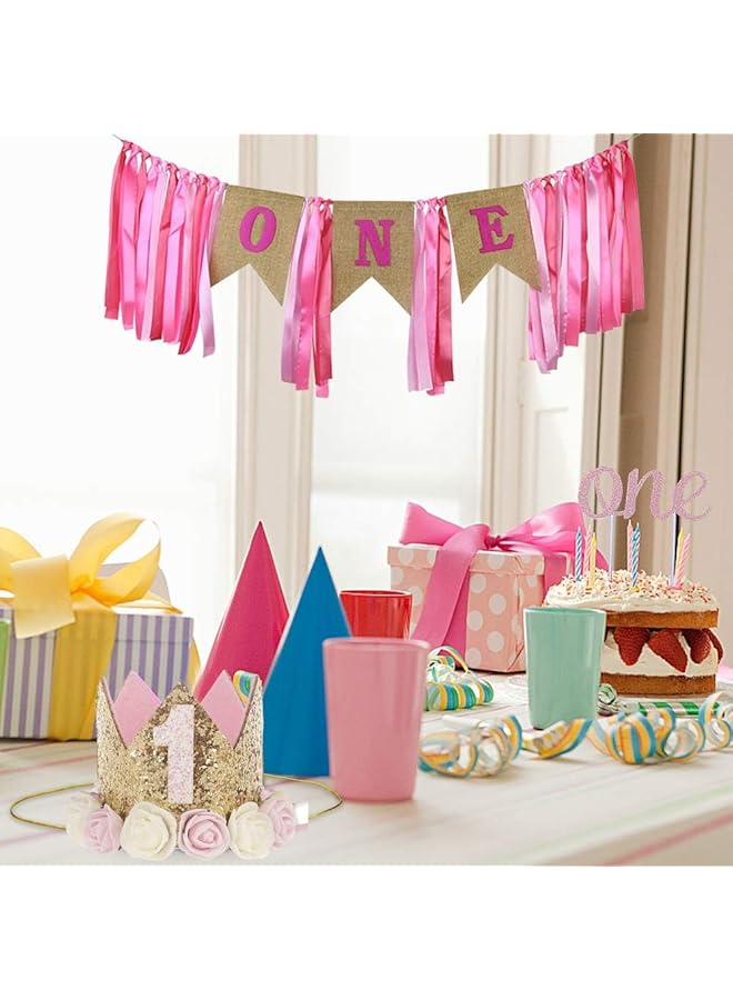 إيروريكس عصابة رأس لطيفة لحفلة عيد ميلاد الطفل الأول، تاج زهور، عصابة رأس، قبعة لحفلة عيد الميلاد الأول، عصابات شعر - Image 4