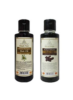 Khadi Pure Bhringraj & Shikakai Hair Oil 210 ml (Pack of 2)  - Image 1