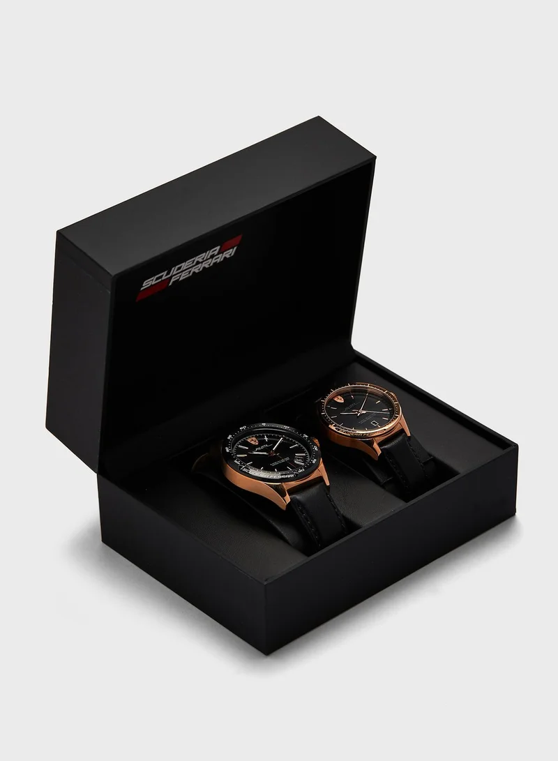 Scuderia Ferrari Couple Analog Watch Gift Set
