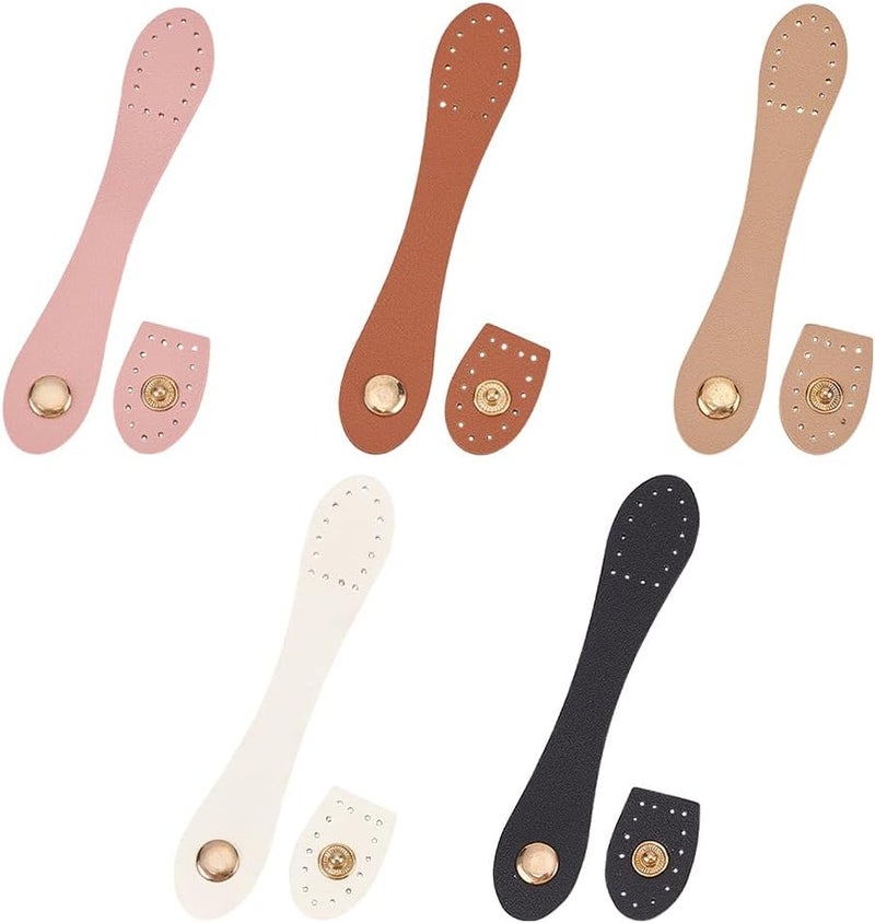 كلاراكو مجموعات من مشابك كبس من جلد البولي يوريثان من كلاركو، 5 ألوان خياطة على أزرار كبس من جلد البولي يوريثان، أزرار كبس يدوية الصنع للحقائب والمحافظ والسترة ودفتر الملاحظات - Image 1