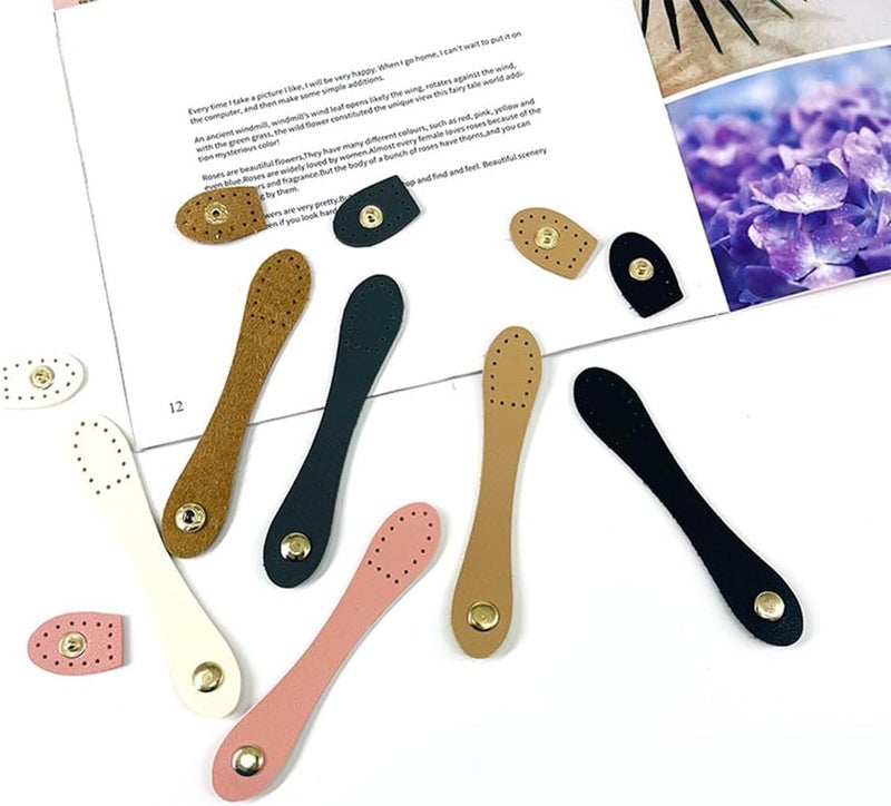 كلاراكو مجموعات من مشابك كبس من جلد البولي يوريثان من كلاركو، 5 ألوان خياطة على أزرار كبس من جلد البولي يوريثان، أزرار كبس يدوية الصنع للحقائب والمحافظ والسترة ودفتر الملاحظات - Image 5