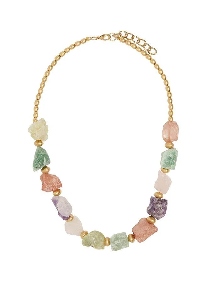 Short Necklace With Irregular Stones