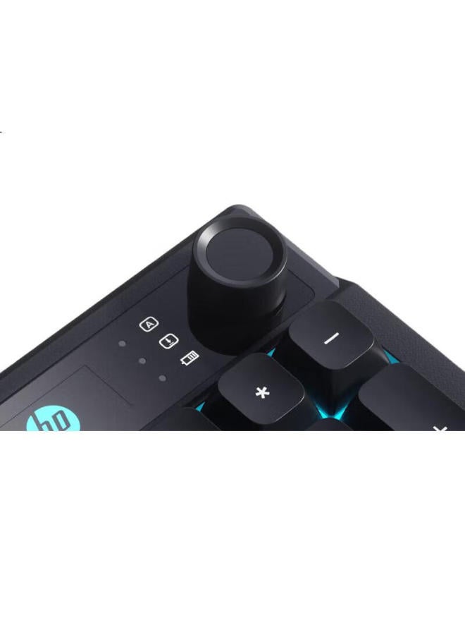 HP Hp K500F Mechanical Feel Keyboard, Wireless Bluetooth Tri-Mode, Quiet Multifunctional Knob, For Office, Gaming, Desktop, Laptop, Universal, Black, 98-Key Layout - Image 3