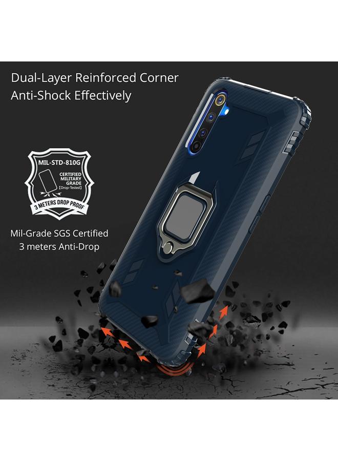 S-TOP Case For OPPO Realme 6 Pro Carbon Fiber Protective Case with 360 Degree Rotating Ring Holder - Image 3