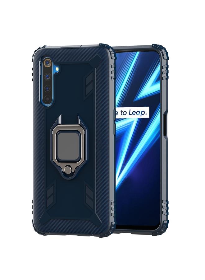 S-TOP Case For OPPO Realme 6 Pro Carbon Fiber Protective Case with 360 Degree Rotating Ring Holder - Image 2