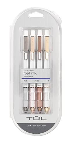 TUL Pearl Collection Gel Pens, Medium Point, 0.7mm, Pearl Barrel, Blue Ink, Pack of 4 - Image 3