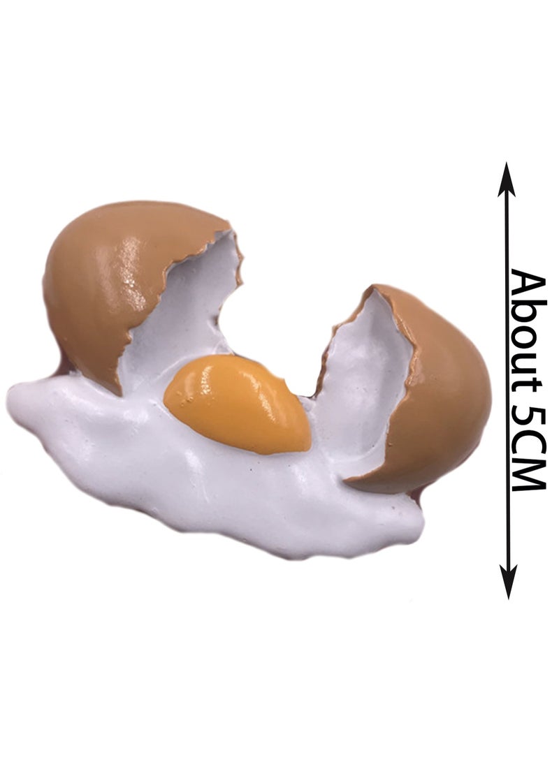Broken Egg Refrigerator Magnet, 3d Simulation Food Resin Refrigerator Magnet Household Refrigerator Magnet Home Decoration Accessories - Image 2