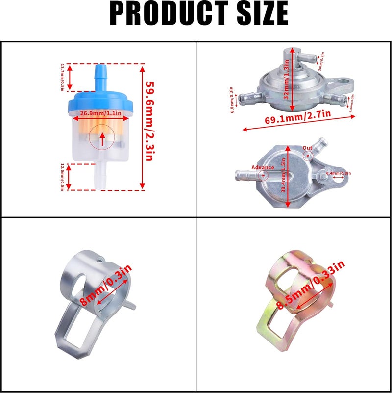 ORAEVY Gas Fuel Filter Hose Tube Line with Vacuum Fuel Pump Petcock for GY6 50cc 150cc - Image 5