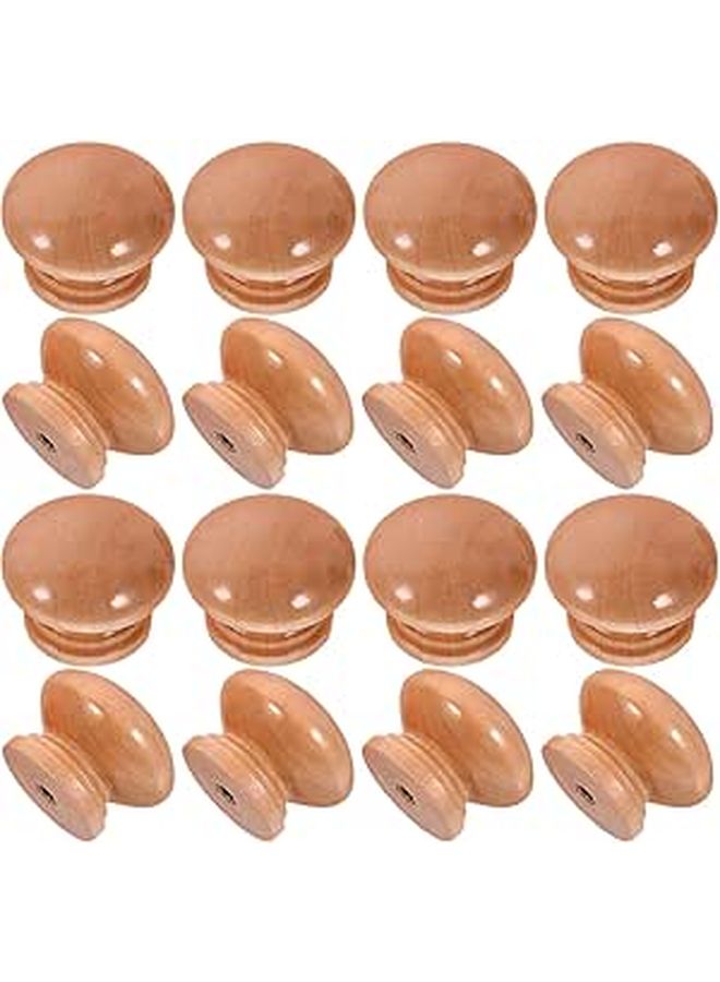 Natural Wood Color Cabinet Knobs Drawer Pull Handles 3 6cm X 2 6cm Single Hole Pack Of 20 - Image 1