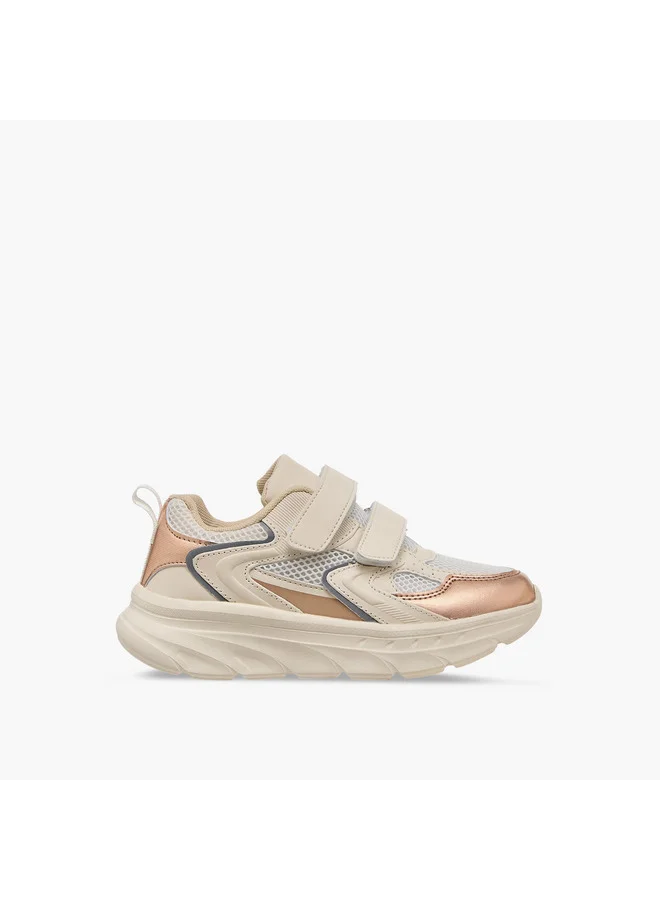 Flora Bella By Shoexpress Girls Panelled Sneakers with Hook and Loop Closure