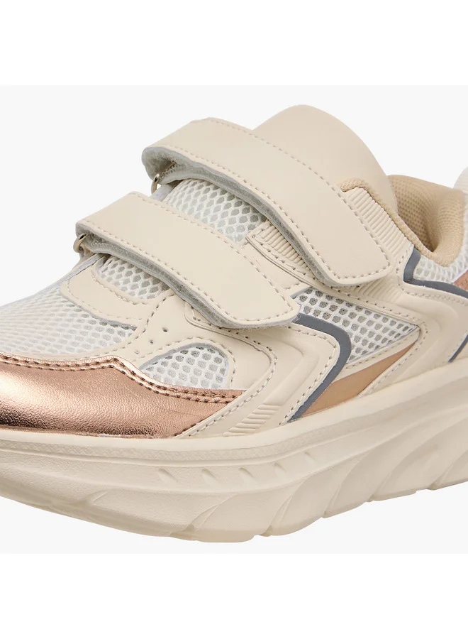 Flora Bella By Shoexpress Girls Panelled Sneakers with Hook and Loop Closure