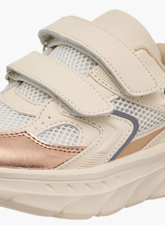 Flora Bella By Shoexpress Girls Panelled Sneakers with Hook and Loop Closure - Image 4