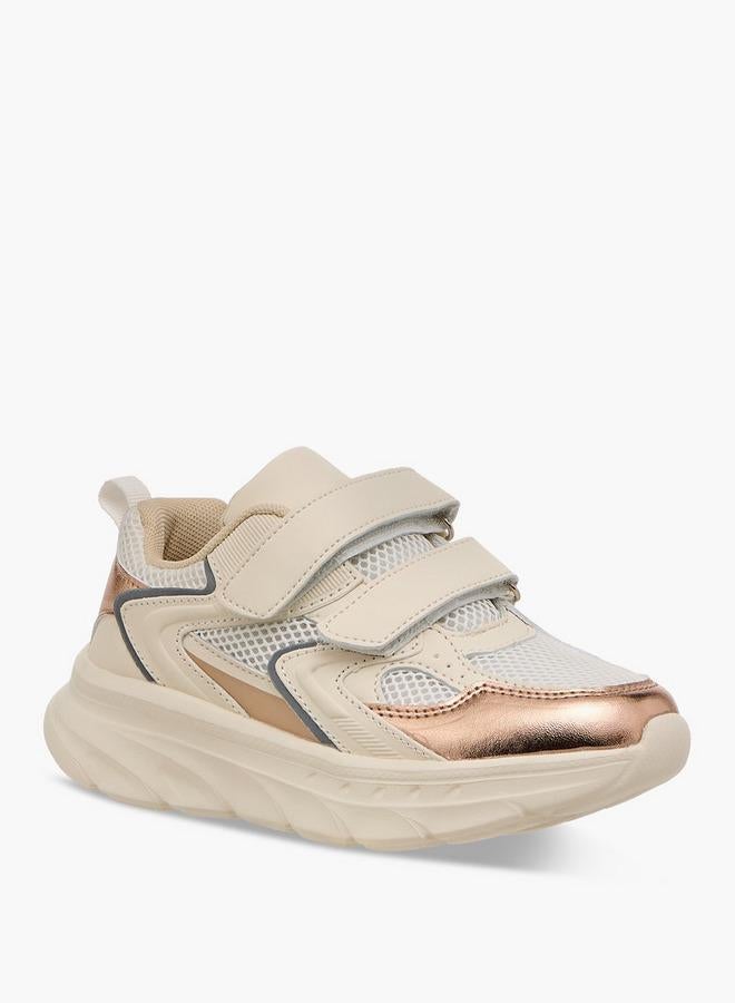 Flora Bella By Shoexpress Girls Panelled Sneakers with Hook and Loop Closure - Image 1