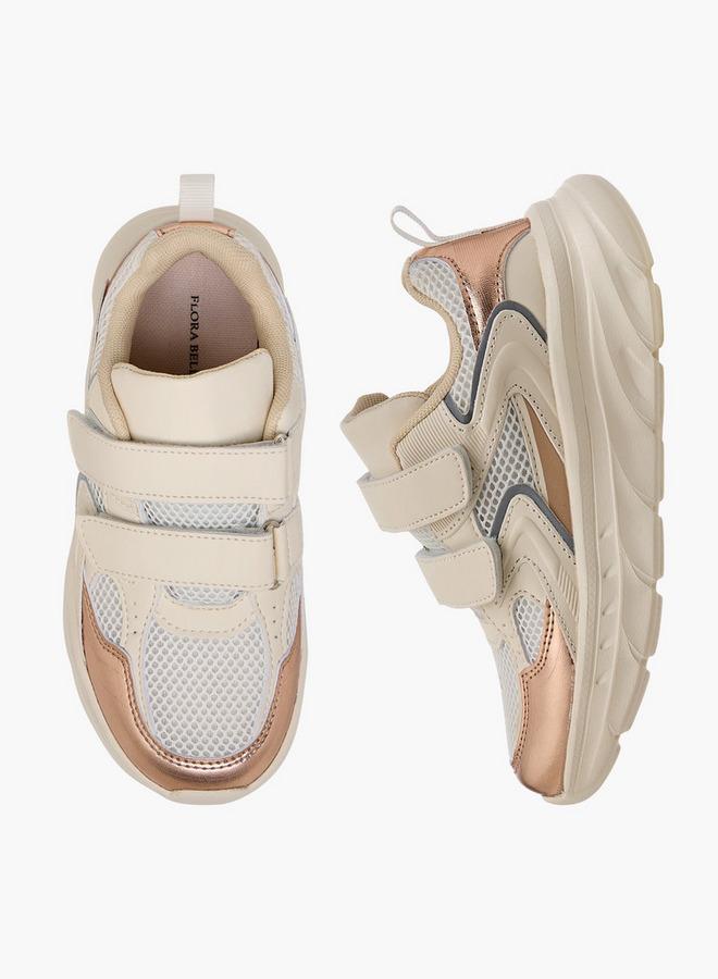 Flora Bella By Shoexpress Girls Panelled Sneakers with Hook and Loop Closure - Image 2