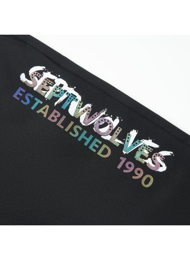 Septwolves Blended Fabric, Comfortable And Stylish】men's Casual Print Knitted Drawstring Shorts For Spring And Summer - Image 5