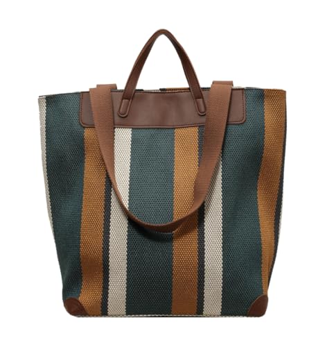 HFLZBRO Large Women's Work Tote Bag – 13inch Laptop Compartment,Canvas Shoulder Bag for Office & Daily Use,Tote Bag with Spacious Storage (BROWN, Large) - Image 1