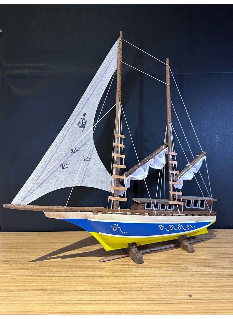 Lapidaria Illuminated Sailing Wooden Ship Model Large Size 