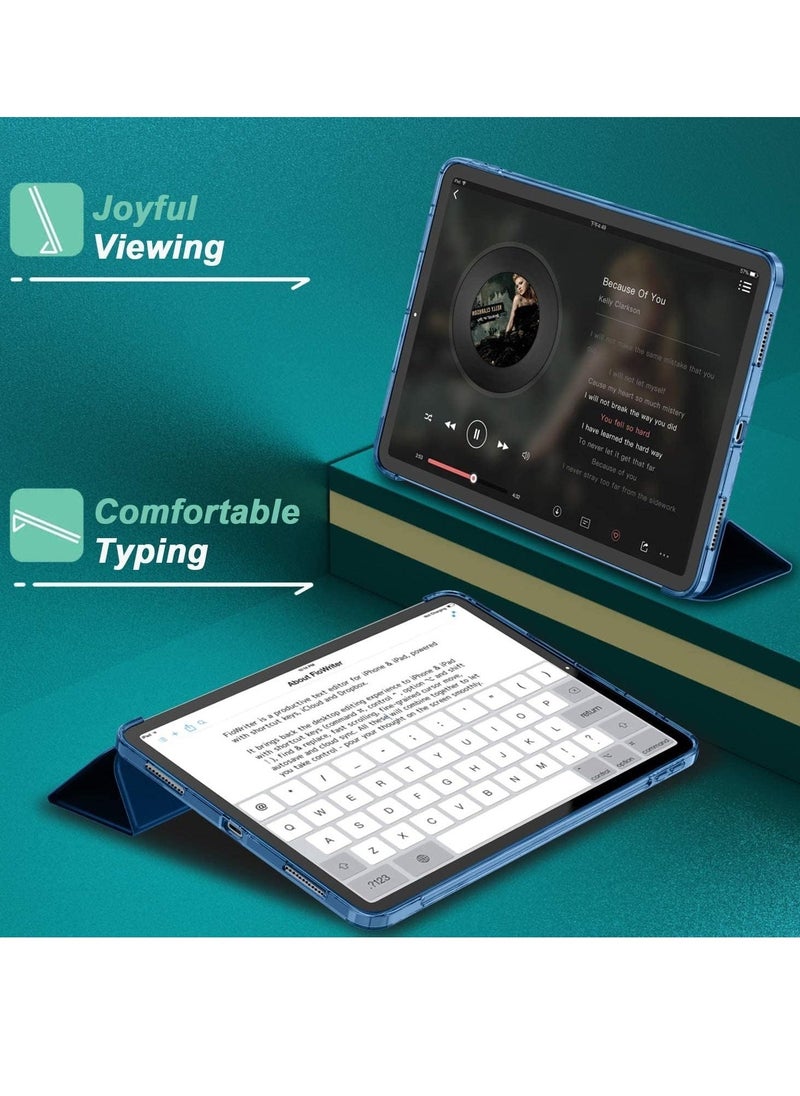 vesus ELTRAZONE Slim Stand Case for iPad Air 13-Inch M2 (2024) - Navy Blue, Smart Shell with Touch ID Support, Auto Wake/Sleep & Translucent Back - Image 2