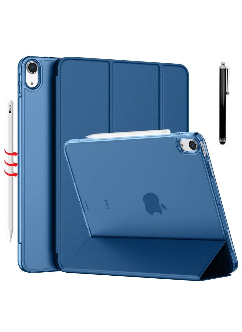 vesus ELTRAZONE Slim Stand Case for iPad Air 13-Inch M2 (2024) - Navy Blue, Smart Shell with Touch ID Support, Auto Wake/Sleep & Translucent Back - Image 1