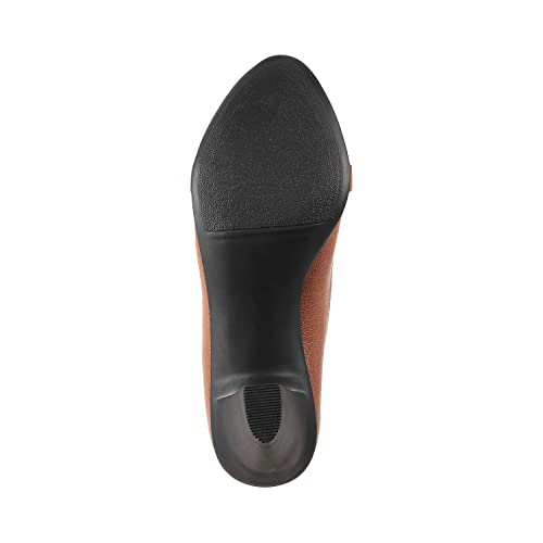 Mochi Womens Synthetic Tan Pumps (Size (7 UK (40 EU)) - Image 4