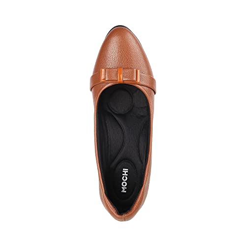 Mochi Womens Synthetic Tan Pumps (Size (7 UK (40 EU)) - Image 5